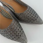 J. Renee Pranil Size 7 M Pewter Silver Rhinestone Slingback Pumps Block Heel Photo 1