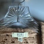 Kori  America Tan/Brown Knit Open Front Hooded Cardigan size S/M Photo 1
