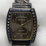 Studio black tone women’s cuff bracelet watch quartz analog 25mm running Photo 0