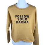 ZARA Trafaluc Follow Your Karma Oversized Golden Yellow Long Sleeve Sweatshirt Photo 4