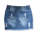 Wax Jean  Distressed Medium Wash Mini Denim Skirt Photo 2