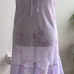 Halston Women's XL Purple Floral Asymmetrical‎ babydoll nightie Photo 0