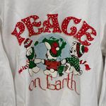 Tultex Vintage Crewneck Sweatshirt Size M White Peace On Earth Animals 90s Ugly Photo 1