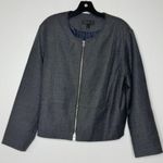 J.Crew Full Zip Wool Jacket Size 10 Bib Coat Gray Old Money Preppy Academia Photo 1