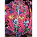Joe Boxer  Rubber Ducks Pink/Multi One Piece Zip Front Pjs Size M Feet Warm Loung Photo 3
