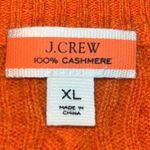 J.Crew Cashmere Cable-Knit Henley Short Sleeve Sweater Heather Pumpkin XL Photo 8