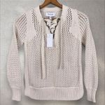 Derek Lam ‎ 10 Crosby Open Loose Knit Crochet Lace Up Sweater Sz S NWT Photo 3