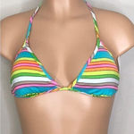 Trina Turk multi stripe triangle bikini top. size 6 NWT Photo 0
