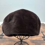 Jacques Ferber Beret Hat Dark Brown Faux Fur Lined Winter Warm Photo 2