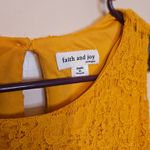 Faith and joy  Size Medium M Golden Rod Yellow Orange Blouse Lace Top Career Photo 3