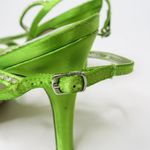 Vintage Y2K Michelangelo Lime Green Rhinestone Heels Size 8.5 Photo 11