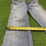 Odyn Jeans Size 28 Light Wash Y2K Embroidered Floral Studded Low Rise Button Fly Blue Photo 4