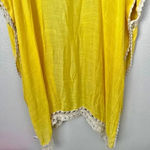 Free People  | Yellow Cream Sundial Gauze Crochet Kimono Wrap Topper | One Size Photo 6