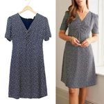 Boden Navy White Polka Dot Ruched V Photo 9