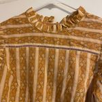 Urban Outfitters  Floral Striped Cropped Shirt Size Medium Tie Back Coquette Photo 2