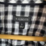 Talbots  Womens Gingham Plaid Button Down Shirt‎ Sz Small Black Capsule Everyday Photo 2