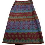 David Hollis Skirt Wool Blend Aztec Southwestern Midi Womens Size 8 Blue Photo 0