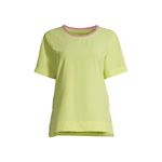 Lands' End  Womens Top Sz M 10 12 Lemon Lime Lavender‎ Elbow Sleeve 365 Tunic Photo 1