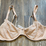 Auden‎ Unlined Demi Coverage Underwire Diamond Lace Blush Pink Bra Size 34D Photo 0