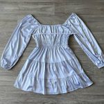 Altar'd State Altar’d State Mattie satin long-sleeve tiered light blue dress - large Photo 3