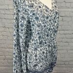 Mudd  Romper Long Sleeve Blue/White Floral-Large Photo 1