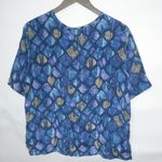 Robbie Bee Robbie Lee L Silk Blue Stained Glass Windsor Top Photo 3