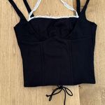 Edikted  Corset Top Lace Halter Lesly Size XS Black White Photo 0