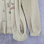 Bon Worth Tan Brown Safari Embroidered Long Sleeve Button Sweater XS Photo 3