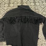 ZARA  Black Denim Fringe Jacket Photo 2