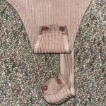 Cyrus NWT Women’s Tan Ribbed Bodysuit - Short Sleeve, Thong Photo 1