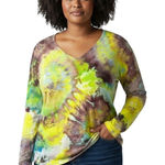 A New Day  Medium Top Handmade Tie Dye Long Sleeve Yellow Spiral Festival 1757 Photo 0
