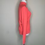 Jeanne pierre Coral Peach Pink Cotton Ribbed Turtleneck Sweater Sz Medium Photo 3