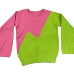 Lime Green and Hot Pink Combo Mismatched Sweater M Size M Photo 0