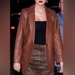 ZARA FAUX LEATHER MENSWEAR STYLE BLAZER Brown Size S NEW Photo 1