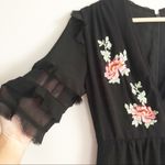 Topshop Black Floral Embroidered Dress Photo 2