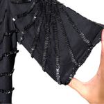 Vintage Styleworks silk black sequins evening party dress 80s retro size 6 Photo 4