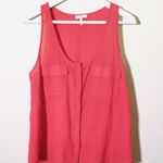 Joie  Balsa Coral Red Crepe Cotton Pocket Tank Top Size Small S Photo 0