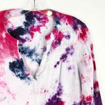 Joie  Small Top Handmade Tie Dye Passion Fruit‎ Pink Purple White Linen 1531 Photo 3