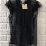 Hinge  ruffle sleeve sheer lace blouse‎ Photo 2