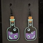 Glow in the Dark Purple Potion Bottle Earrings 🧪💜 Halloween Jewelry Photo 0
