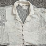 Buckle Cropped from the  White Mesh Button-Up Shirt Photo 1