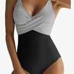 One Piece B2prity Women's  Swimsuits Tummy Control Front Cross Bathing Suits Slimming Swimsuit V Neck Swimwear Monokini Photo 1