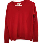 Nordstrom  Red Samba Knit Slouchy Classic Casual V-Neck Pullover Sweater Size XS Photo 0