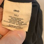 IRO  Ivli Black Silver Metallic Ruched Bodycon T-shirt Mini Dress Silk Photo 5