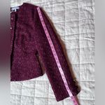 Hill House NWT Burgundy Valentina Tweed Jacket with Gold Buttons Old Money - Med Photo 11