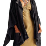 Free People ‘Suzie’ Oversized Poncho Jacket Cape in Washed Black Size XS/Small Photo 0
