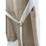 En Saison Sleeveless Knit Tunic Top M Beige Sweater Vest Shirt Hem Tie Waist Tan Size M Photo 2