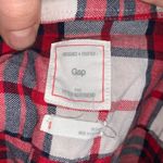 Gap  S fitted boyfriend red plaid flannel button down shirt Photo 2