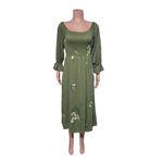 Sugar and L!ps women's floral square neck 3/4 sleeve bodice smock midi dress L, M,S,XS Photo 0