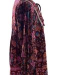 Pretty Garden Boho Cottagecore Blouse Large Pink Floral Tie Neck Peasant Top Photo 3